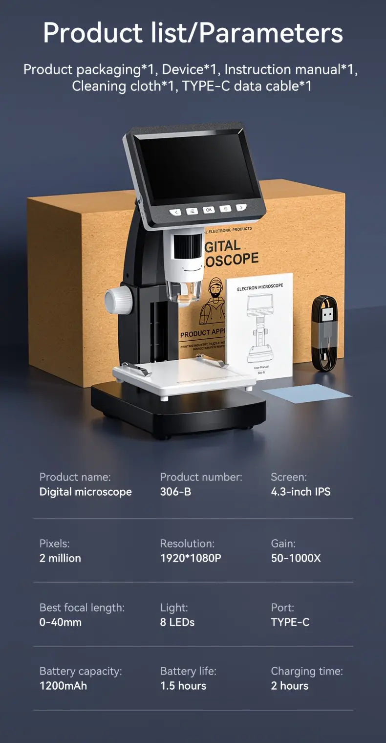VisioPipe HD LCD Digital Microscope
